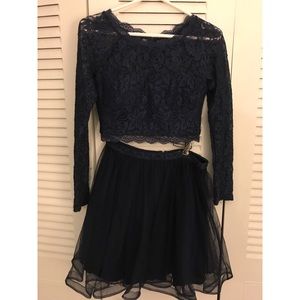 Blue two piece dress